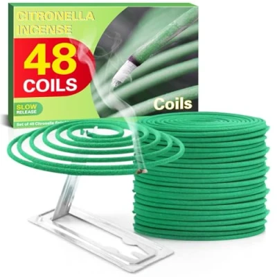 Imagen de SCENTORINI Citronela Incienso en Espiral para Exterior o Interior, Jardín y Camping (48 Piezas)