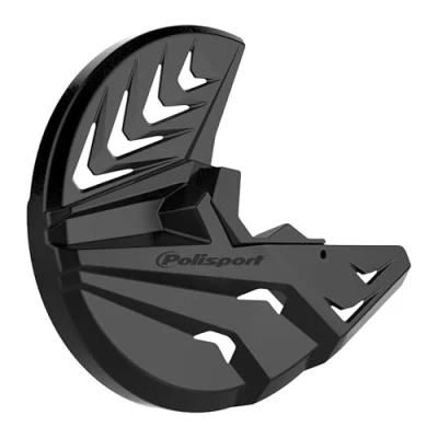 Imagen de POLISPORT 8151600001 Protector de disco &amp; horquilla inferior fabricado en polipropileno resistente a los impactos y la abrasión compatible con motocicletas KTM, SHERCO, GAS color Negro