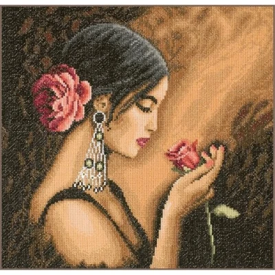 Imagen de Lanarte Zählmusterpackung Spanische Frau Kit de Punto Cruz contado: Belleza española (Aida,W), Algodón, Ivoire, 30.0 x 0.30 cm