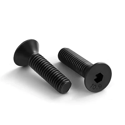 Imagen de Tornillos avellanados de cabeza plana 1/4 20 x 1 pulgadas, acero aleado clase 10.9, óxido negro, 50 PCS