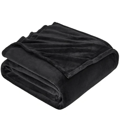 Imagen de EHEYCIGA Manta Sofa Invierno, Mantas para Pequeña, Franela Suave, Cobijas de Polar Cubre Sofa, 130x165 cm, Negro