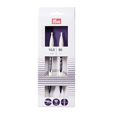 Imagen de Prym 80 cm 10,00 mm Agujas de Tejer Circulares, diseño ergonómico, 10 x Longitud, Material sintético Alto Rendimiento, Multi Colour, 17 3 1