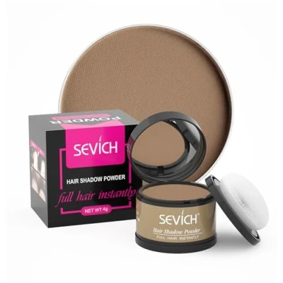 Imagen de sombra instantánea para el cabello polvo la línea del sevich, corrector de raíces grises cobertura rápida con toque puff, 4g 12 colores