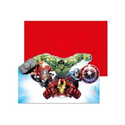 Imagen de Procos 6 Invitaciones + Sobres de los Vengadores