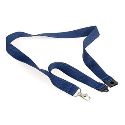 Imagen de OPUS 2 20 mm Cordón de tela con correa para el cuello y clip metal soporte insignia identificación, 10 unidades, 121277, azul.