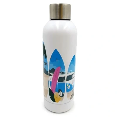 Imagen de Puckator Botella térmica reutilizable de acero 530 ml Waves Are Calling Volkswagen Transporter T1