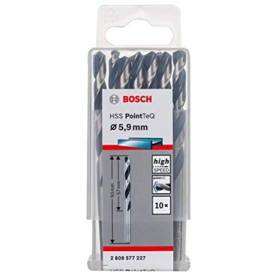 Imagen de Bosch Professional 10 brocas helicoidales HSS PointTeQ, para metal, 5.9 x 57 93 mm, accesorio de taladro