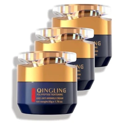 Imagen de crema para arrugas Qingling, eliminar facial reafirmante y antiarrugas con polipéptidos reduce las líneas finas (150ML)