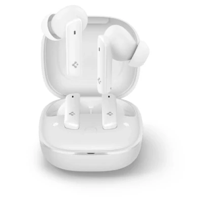 Imagen de Spigen Audio Auriculares Inalámbricos Deportivos SA TW P20, Bluetooth 5.2 para Juegos, 30H de Reproducción, USB C Cancelacion Ruido, Resistencia al Agua IPX5, EQ Personalizado Blanco