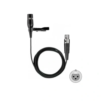 Imagen de generic micrófono Lavalier negro, de condensador cardioide con clip para sistemas inalámbricos AKG/Samson, enchufe Mini XLR TA3F