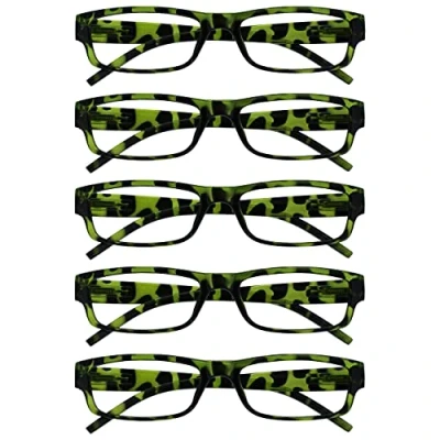 Imagen de The Reading Glasses Company La Compañía Gafas De Lectura Verde Carey Valor Pack 5 Ligero Hombres Mujeres RRRRR32 6 +1,50