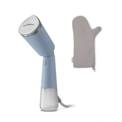 Imagen de Vaporizador de mano Philips Serie 5000 Lista en 35 segundos, placa vapor con calentamiento activo, ajustes Eco y Max, suave tejidos delicados, accesorios incluidos, azul celeste (STH5020/20)