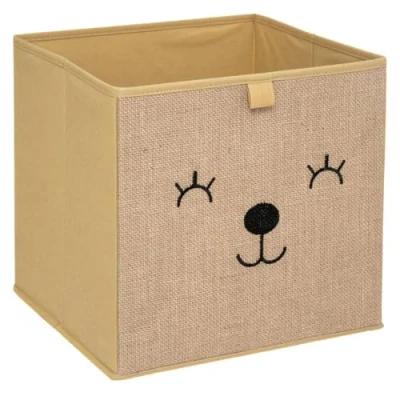 Imagen de ATMOSPHERA CREATEUR D&#039;INTERIEUR CAJA DE ALMACENAMIENTO INFANTIL ANIMALES COLOR MARRÓN 29 x 39,5 29cm