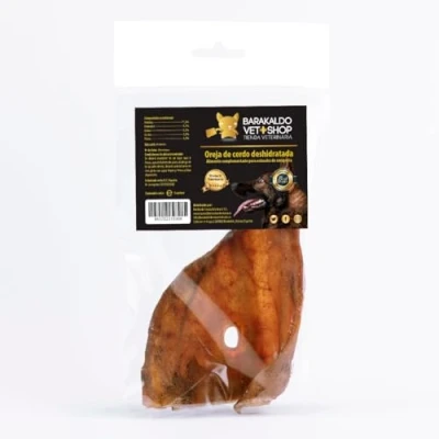 Imagen de Barakaldo Vet Shop Oreja de Cerdo Deshidratada para Perros Snack 100% Natural sin conservantes ni colorantes 6 Unidades