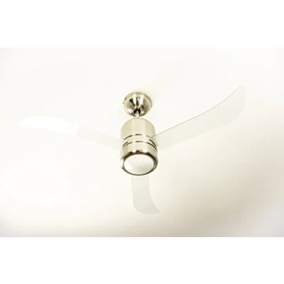 Imagen de AireRyder Loft ventilador de techo con luz y mando a distancia, carcasa en níquel satinado, aspas transparentes, 112 cm