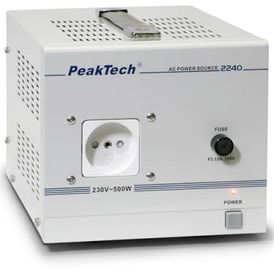 Imagen de PeakTech 2240 Transformador de Aislamiento, Dispositivo Medición, Toroidal, Galvánico, Clase Protección 1, Uso Móvil, Voltaje Entrada 230 V, Potencia Salida 500 W 160 x 125 235 mm
