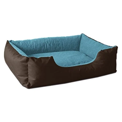 Imagen de BedDog® LUPI colchón para Perro S hasta XXXL, 24 Colores, Cama Perro, sofá Cesta M marrón/Azul