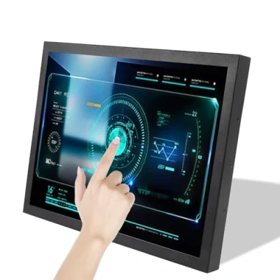 Imagen de VSDISPLAY Monitor táctil industrial, pantalla LCD de 19 pulgadas, 1280 x 1024, 1000 nits, TFT con sensor resistivo, entrada video HDMI, VGA DVI, carcasa metal soportes, altavoces