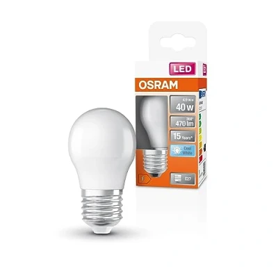 Imagen de OSRAM Lámpara LED P40 Star de para la base E27, forma caída, look mate, 470 lúmenes, blanco frío (4000k), reemplazo bombillas convencionales 40W, no Dimmable, 1 paquete