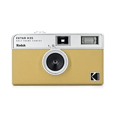 Imagen de Kodak Ektar H35 cámara de película Medio fotograma, 35 mm, Reutilizable, sin Enfoque, Ligera (Arena)(película y batería no Incluidas)