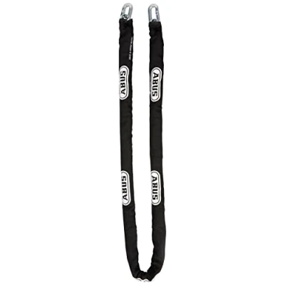 Imagen de ABUS cadena 8KS para asegurar bicicletas, objetos y más de 8 mm grosor se puede combinar con un candado 140 cm largo, negro