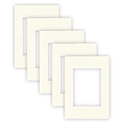 Imagen de nielsen Conservation Passepartout cartón 1,5 mm, juego de 5, tamaño exterior 21x29,7 cm para imagen 13x18 cm, blanco crema con estructura