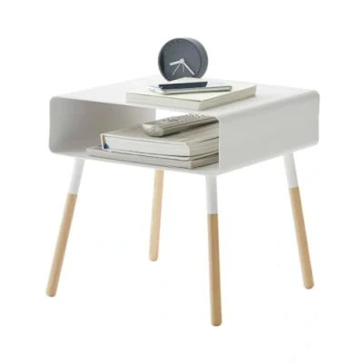 Imagen de YAMAZAKI Liso Mesa Auxiliar, Madera, Blanco, Talla única
