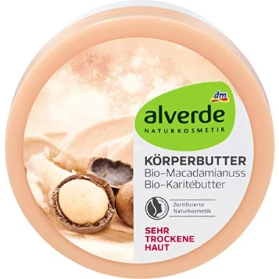 Imagen de alverde NATURKOSMETIK manteca corporal con nuez de macadamia, karité, 200 ml