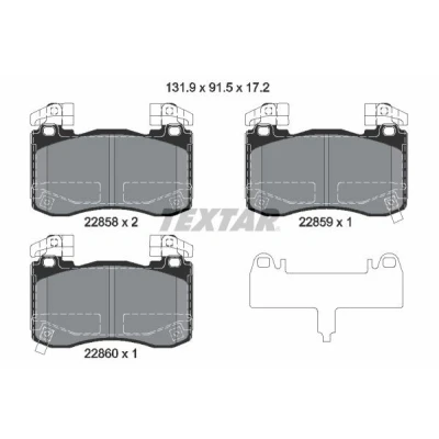 Imagen de TEXTAR 2285801 Juego de pastillas freno con contacto avisador desgaste pesos equilibrio KIA: Stinger Hatchback