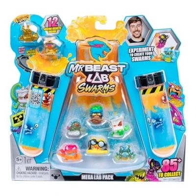 Imagen de MrBeast LAB Swarms Atomic Series Paquete de 12 Python Panther, añade Agua, agita el Tubo ensayo y Revela 2 12, 1 Pulgada (2.5 cm) Collectible Micro Beasts. Más 85 para