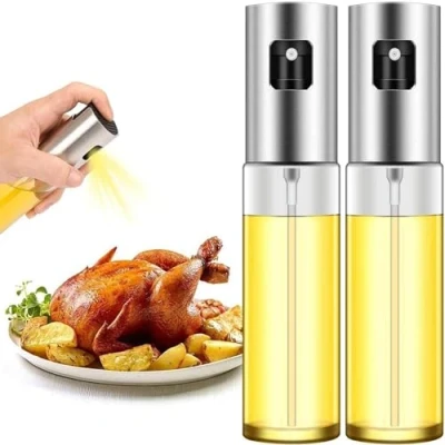 Imagen de TULMERO Pulverizador de aceite para cocinar 4 en 1 botella dispensador y vinagre, spray transparente 100 ml con graduación asar, ensalada, cocinar, hornear (2)