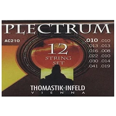 Imagen de Thomastik Cuerdas para Guitarra Acústica Plectrum Acoustic Series juego AC210 Extra Light 12 string sin niquel