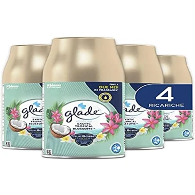 Imagen de Glade Automatic Spray Recarga Ambientador Exotic Tropical Blossom, Formato de 4 Recambios 269 ml