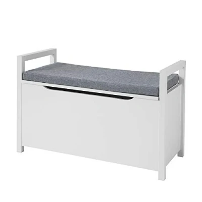 Imagen de SoBuy FSR76 W Zapatero Banco para Guardar y Ordenar Baúl Almacenamiento 86 x 38 x54 cm ES