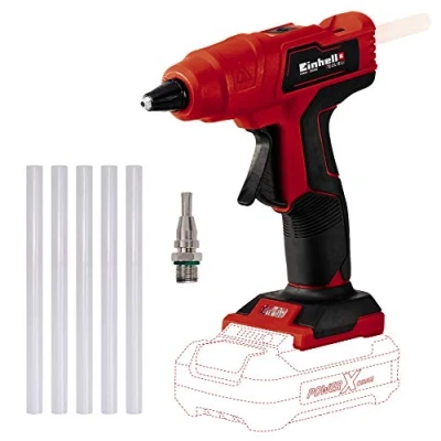 Imagen de Einhell TE CG 18 Li Pistola termofusible a batería PXC V, temperatura máxima 170 C, calentamiento 120 s, diámetro de 11 mm, 5 barras pegamento, no incluye cargador y