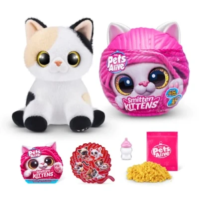 Imagen de Pets Alive Smitten Kittens Surprise (Calico Cat Minx) por ZURU Nurture Play Juguete Suave Unboxing Adopta 10 Sonidos interactivos