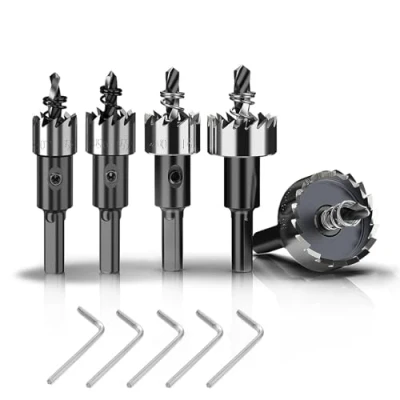 Imagen de 5 Pcs Inoxidable Agujero Herramientas Cortadora,Brocas Corona Perforadora Metal,Hss Kit de Taladro Perforado,DiáMetro 16 mm 18,5 20 25 30 mm,Inoxidable Cortadora