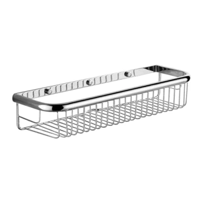 Imagen de Beelee BA941045C 17.72&quot; Montaje en Pared Estantes Cesta para Ducha Estanteria Organizador almacenamiento, Rectangular, cromo