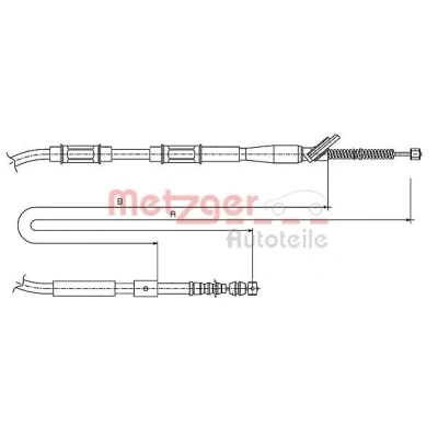 Imagen de METZGER 17.1445 Cable de Freno Mano Atrás izquierda 1585/1286 Tambor COFLE TOYOTA: Corolla VIII Compact, VII Liftback