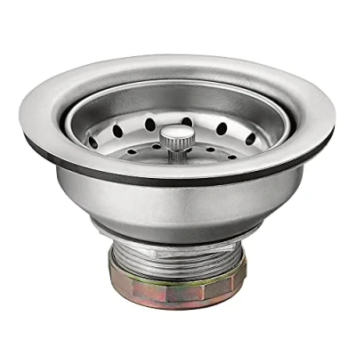 Imagen de Moen 22036 Colador de cesta acero inoxidable para fregadero cocina 3 1/2 pulgadas con montaje drenaje, 1 Count (Pack of 1)