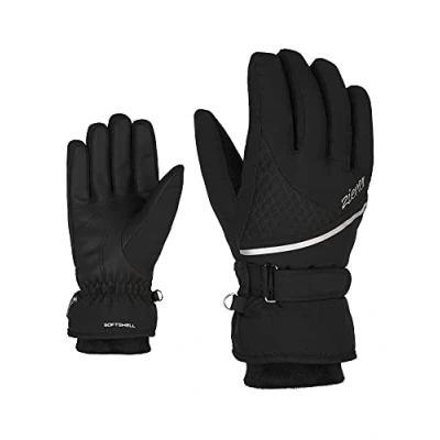 Imagen de Ziener Kiana Guantes de esquí para Mujer, Impermeables, Transpirables, cálidos, Gore Tex, Negro, 8,5