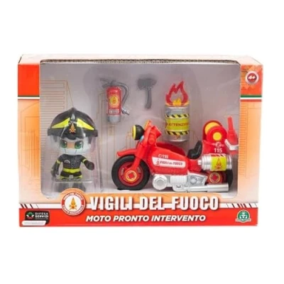 Imagen de Giochi Preziosi Bombero Moto De Bomberos Rueda Libre con Livrea Original Y 7 Cm Articulado.Incluye Accesorios Equipamiento. para Niños A Partir 4 Años