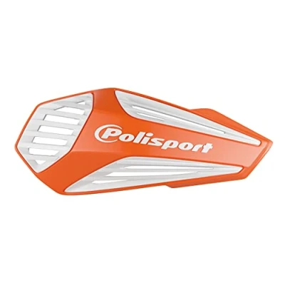 Imagen de POLISPORT 8308400004 Paramanos MX AIR 1 punto de fijación Style fabricado en plástico con kit montaje incluido compatible todos los modelos enduro/mx/atv color naranja/blanco