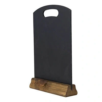 Imagen de Chalkboards UK Tablero de mesa portátil con zócalo, madera, negro, 31 x 21 4 cm