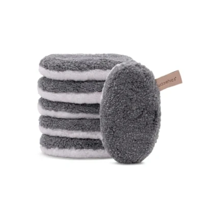Imagen de waschies Almohadillas de desmaquillante y limpieza lavables reutilizables, profunda solo con agua, hipoalergénicas, supersuaves &quot;Grey Edition&quot;, juego 6