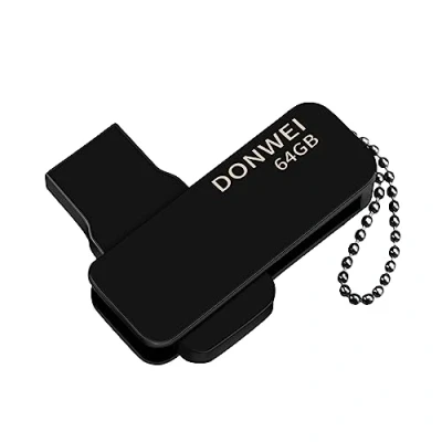 Imagen de Pen Drive,Pendrive 64 GB,Memoria USB 2.0 Impermeable,USB 64GB 360 Giratorio,Pendrive para Almacenar y Hacer Copias de Seguridad Ddatos Negro