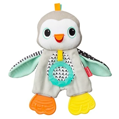 Imagen de Infantino Cuddly Teether Penguin for Sensory Exploration Silicone Teether, Teething Relief