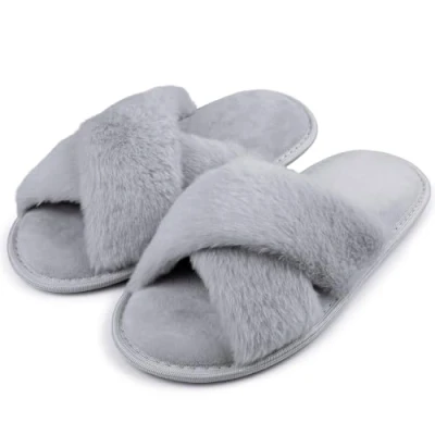 Imagen de riemot Zapatillas mullidas para mujer, gris azul, 38/39 EU