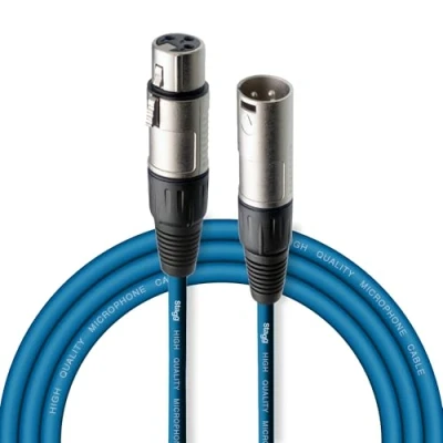 Imagen de Stagg 3 m cable XLR a conector para micrófono de calidad, azul