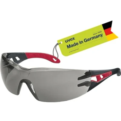 Imagen de Uvex pheos, gafas de seguridad con tecnología supravision excellence, sin metal/sin vaho/resistente a arañazos, unisex, talla única, tintadas/negro rojo